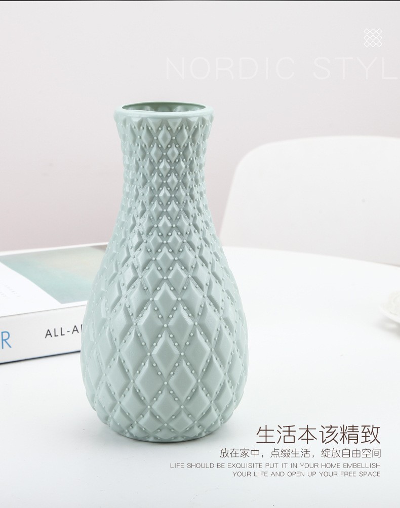 菠萝形塑料花瓶 创意干花花瓶家居花瓶 塑料PE耐摔花瓶详情图7