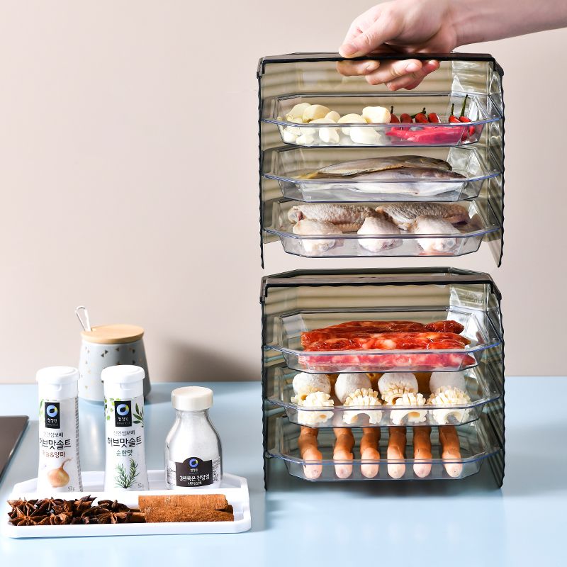 One-piece delivery kitchen side dish plate, home side dish magic tool, wall-mounted storage rack, home vegetable tray, multi-layer dish preparation plate, no need for drilling Specification drawing