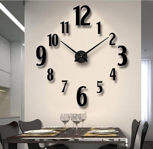 欧美热卖创意挂钟超大墙贴DIY创意挂钟家居装饰时钟wall clock详情图1
