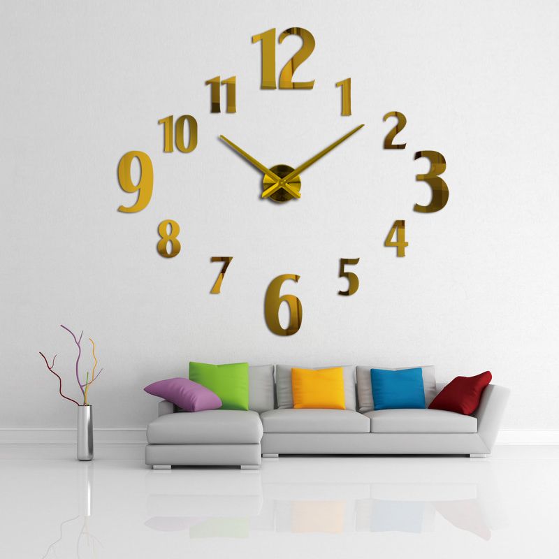 欧美热卖创意挂钟超大墙贴DIY创意挂钟家居装饰时钟wall clock图