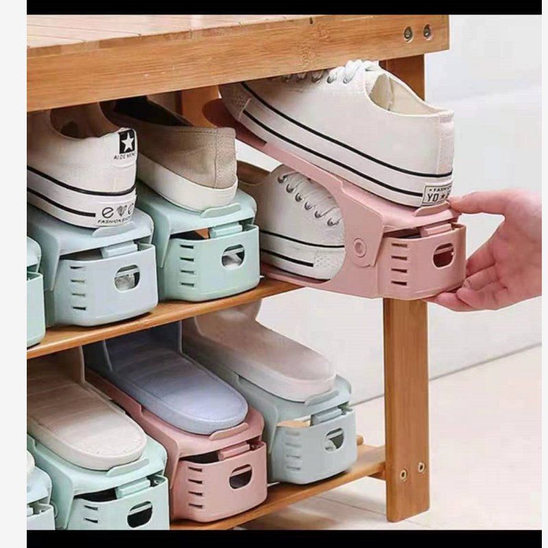 Adjustable shoe storage wonder, shoe rack, plastic shoe cabinet, simple and space-saving, economical type