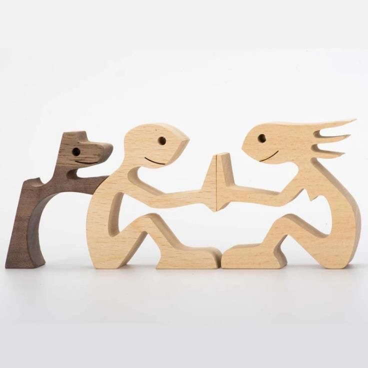 Wooden dog home office desktop Nordic decoration