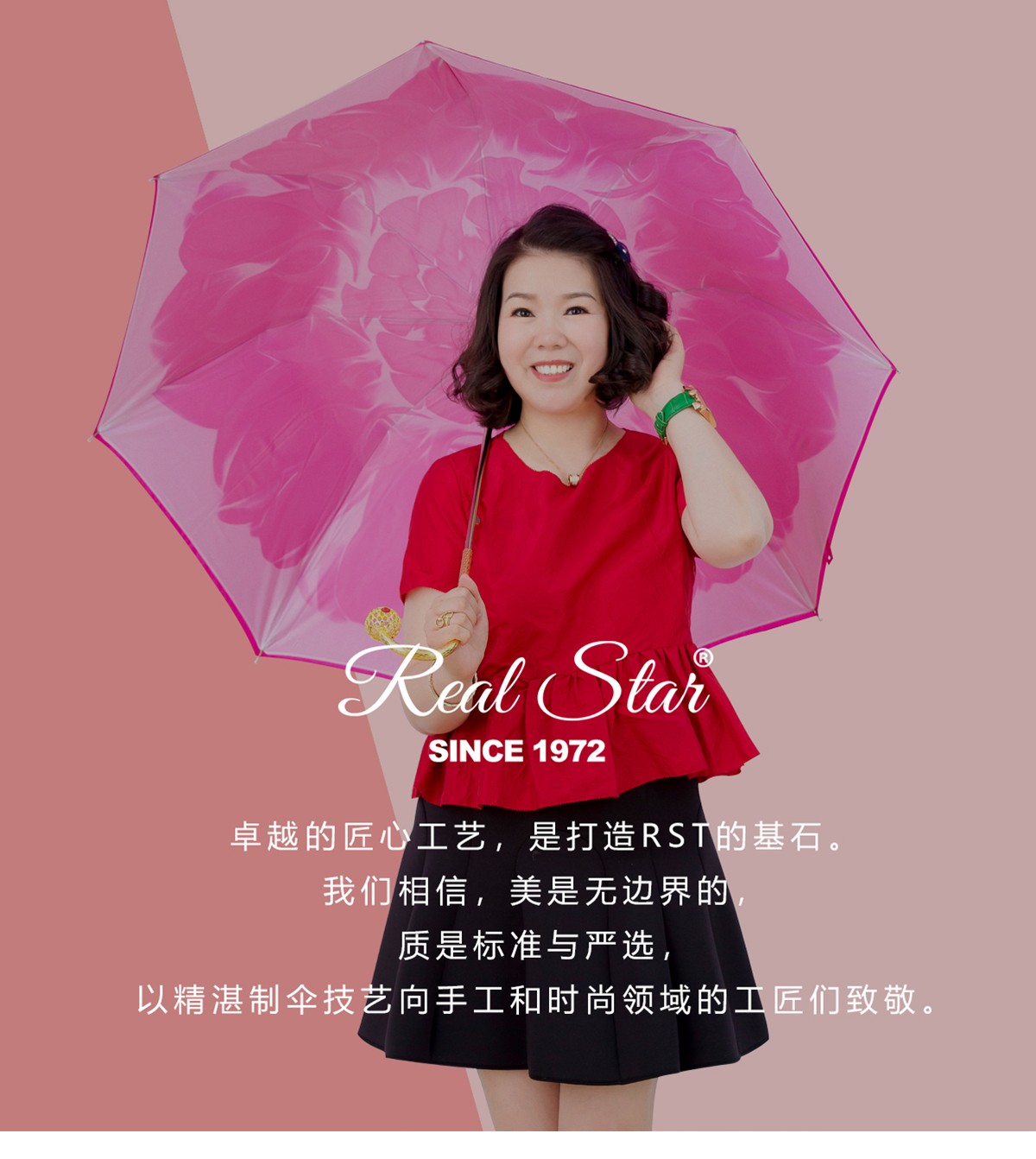 1397小碎花雨伞长柄伞16骨韩系雨伞长伞抗风雨伞批发详情15
