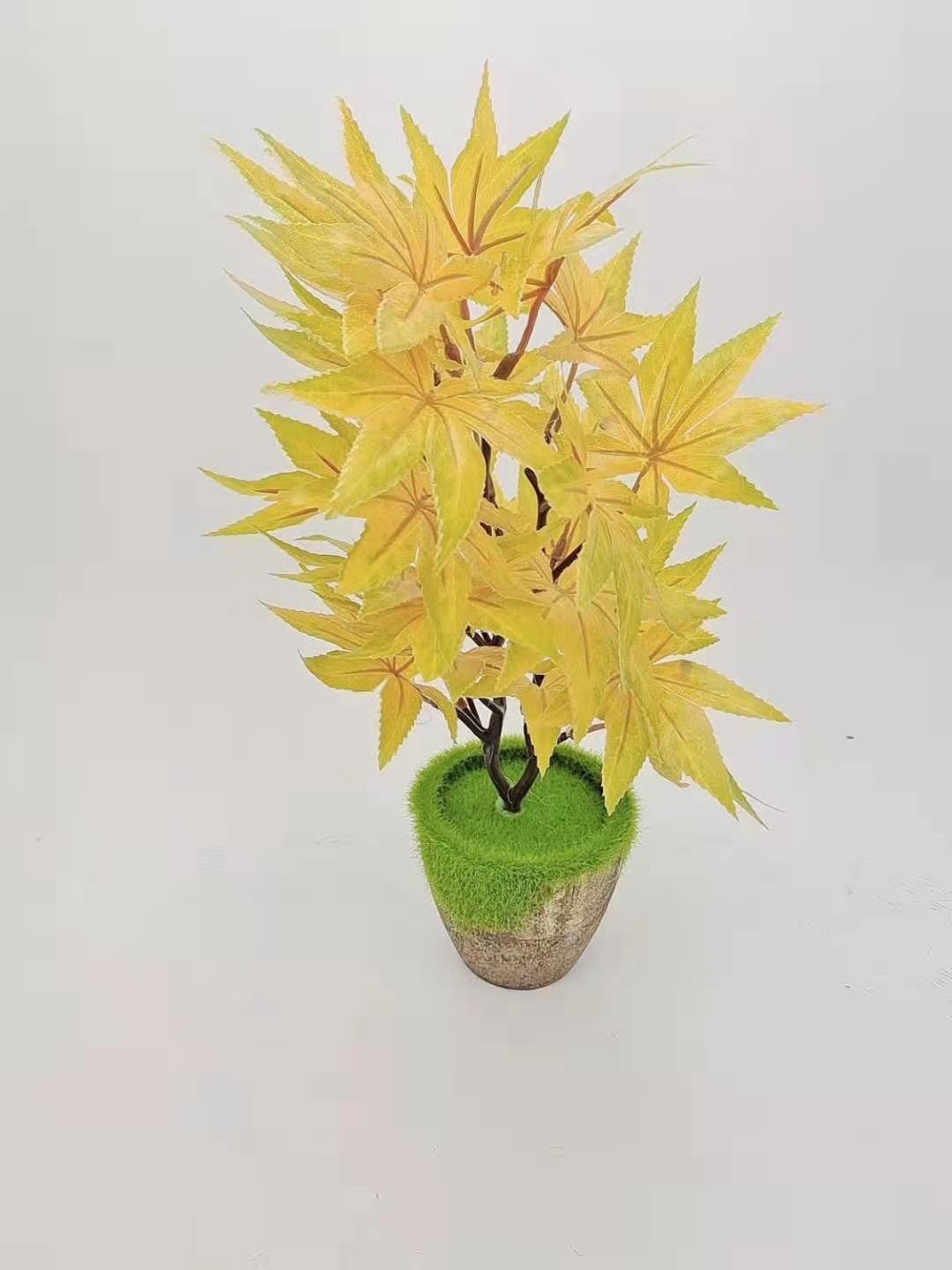 Artificial maple leaf trees, plastic artificial leaves, living room green plants, potted plants, four-season courtyard home bonsai, and rural landscape matching detail image 6