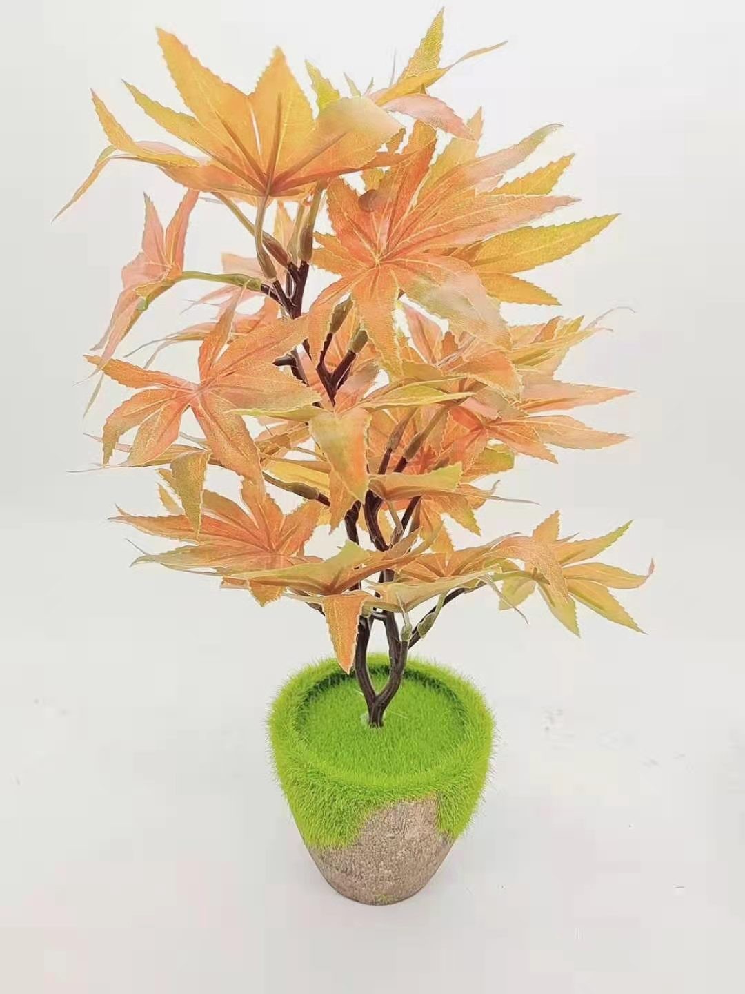 Artificial maple leaf trees, plastic artificial leaves, living room green plants, potted plants, four-season courtyard home bonsai, and rural landscape matching detail image 2