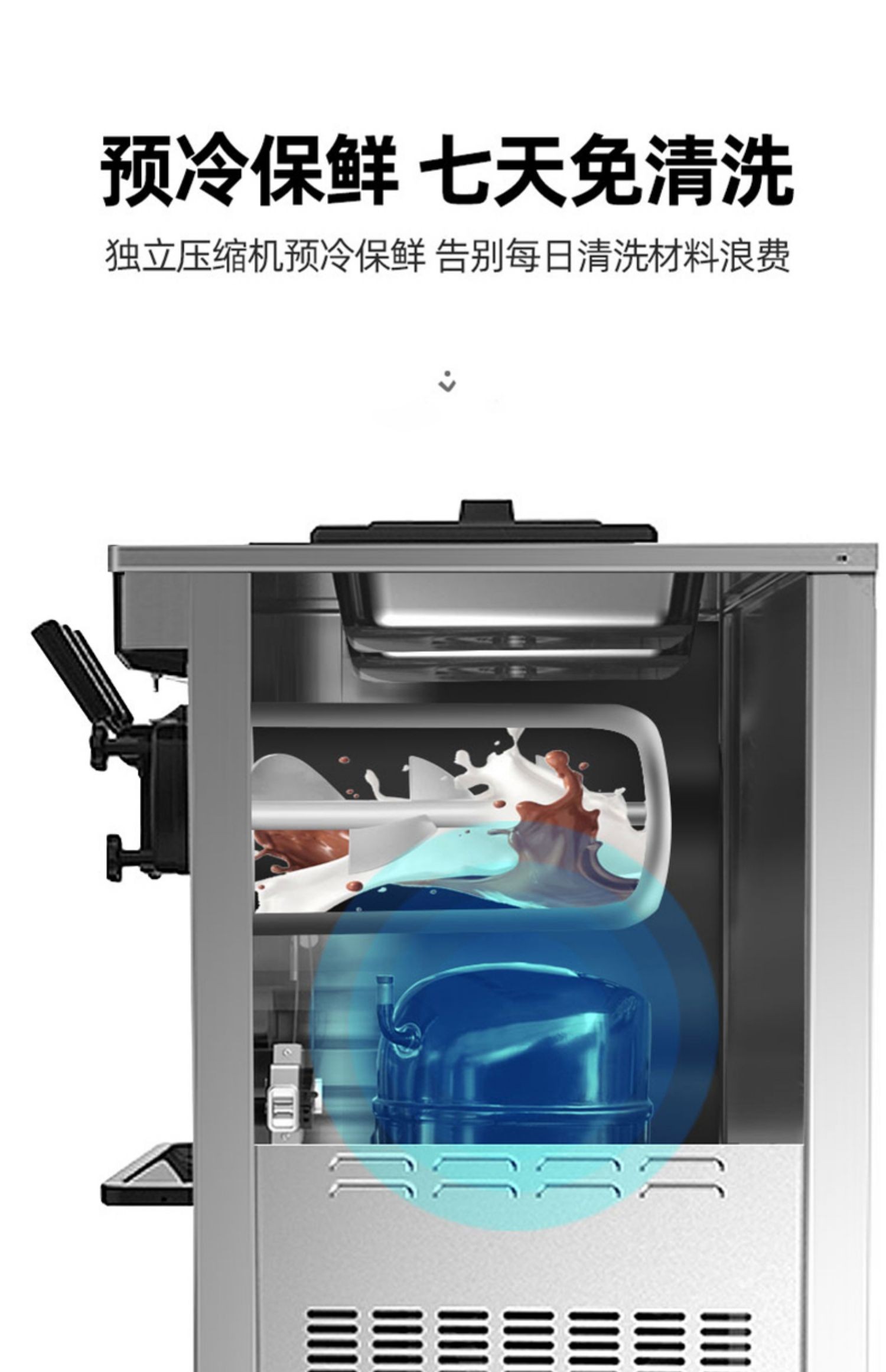 冰淇淋机商用立式流动摆摊甜筒脆皮蛋筒雪糕机软质冰激凌机详情图4