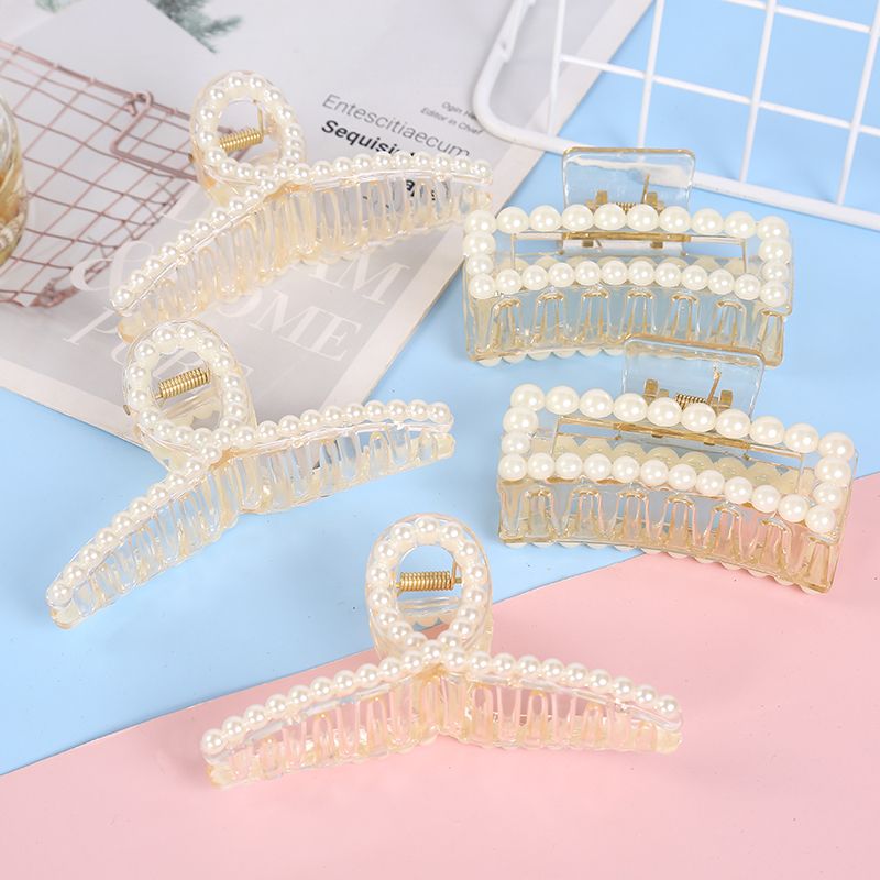 South Korea Dongdaemun pearl grab clip Instagram celebrity average size hair back hair clip top clip ponytail clip headdress thumbnail