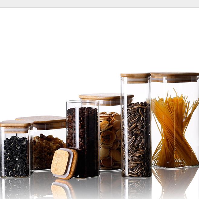 Dustproof high borosilicate glass storage tank round