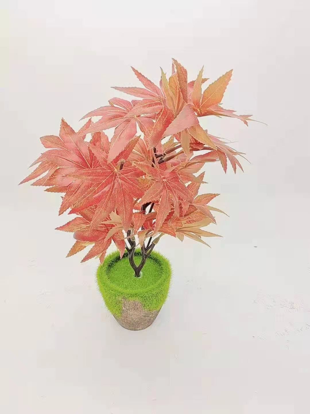 Artificial maple leaf trees, plastic artificial leaves, living room green plants, potted plants, four-season courtyard home bonsai, and rural landscape matching detail image 7