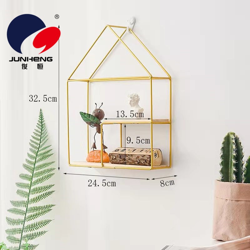 Nordic ironwork wall display rack, a creative living room storage wonder, wall-mounted study decoration rack pic 1