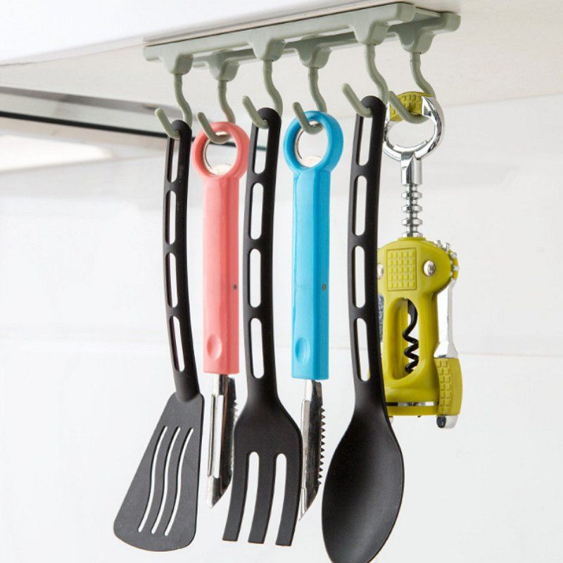 挂钩强力粘胶浴室免钉挂衣架壁挂墙壁墙上无痕粘钩厨房6连排钩