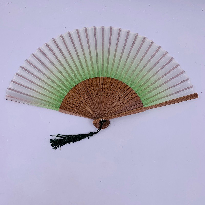 素面折扇日韩系竹扇工艺礼品扇头青竹扇渐变色折扇扇骨镂空折扇详情图15