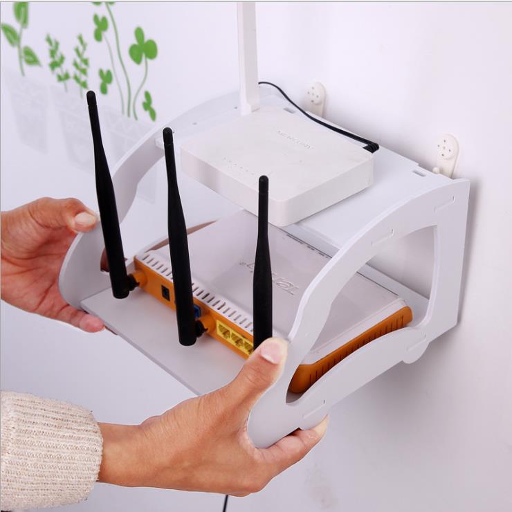 免打孔无线wifi路由器收纳架客厅机顶盒架壁挂架子