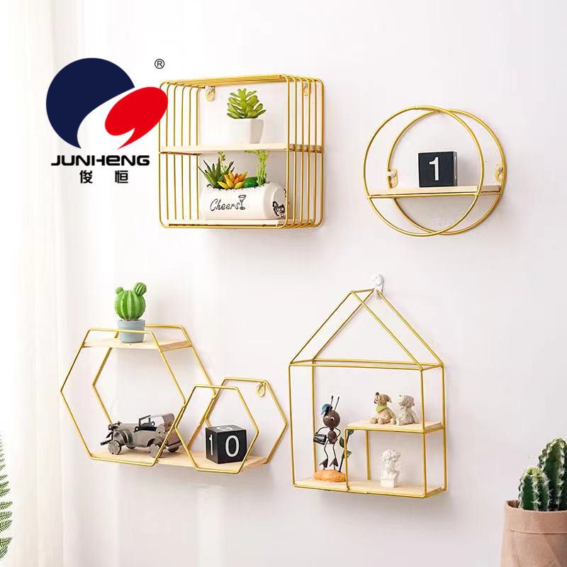 Nordic ironwork wall display rack, a creative living room storage wonder, wall-mounted study decoration rack Specification image
