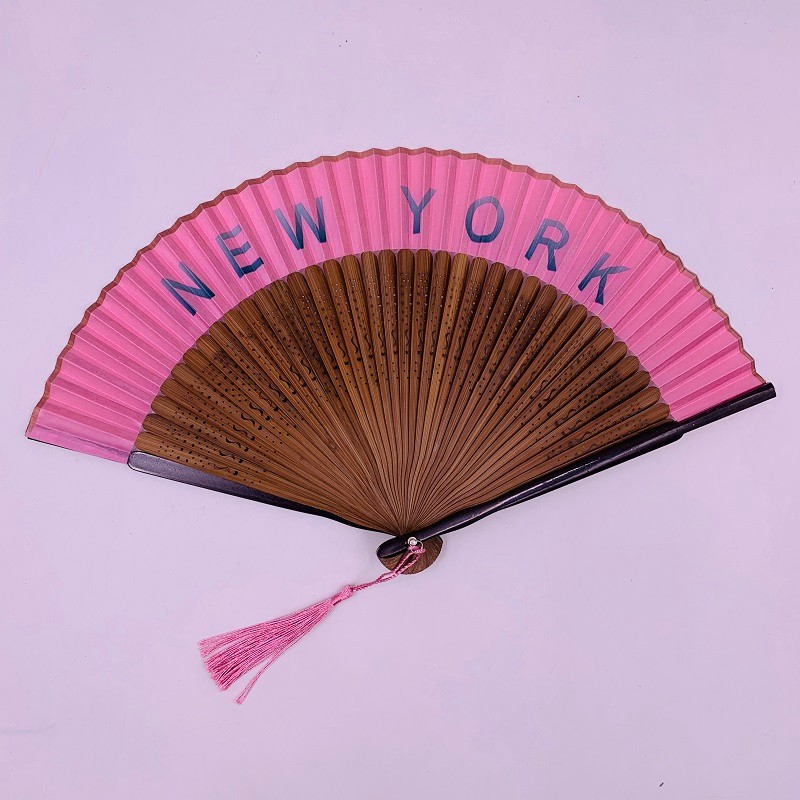 扇子欧美风 竹扇定制折扇网红扇广告扇镂空扇骨烤漆边扇详情图9