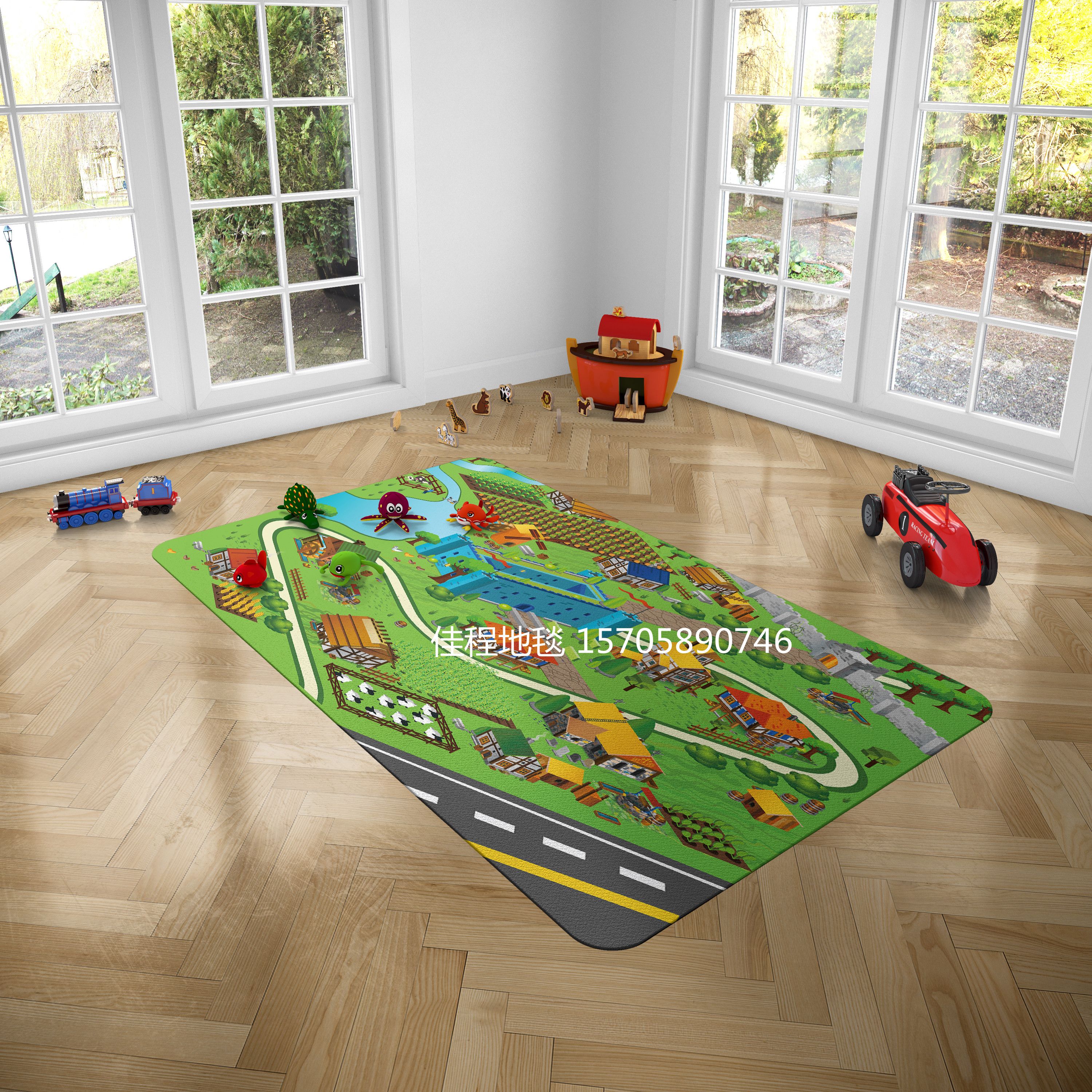 New 3D HD print children's carpet living room blanket bed blanket tea table blanket cartoon spray Indian mat carpet