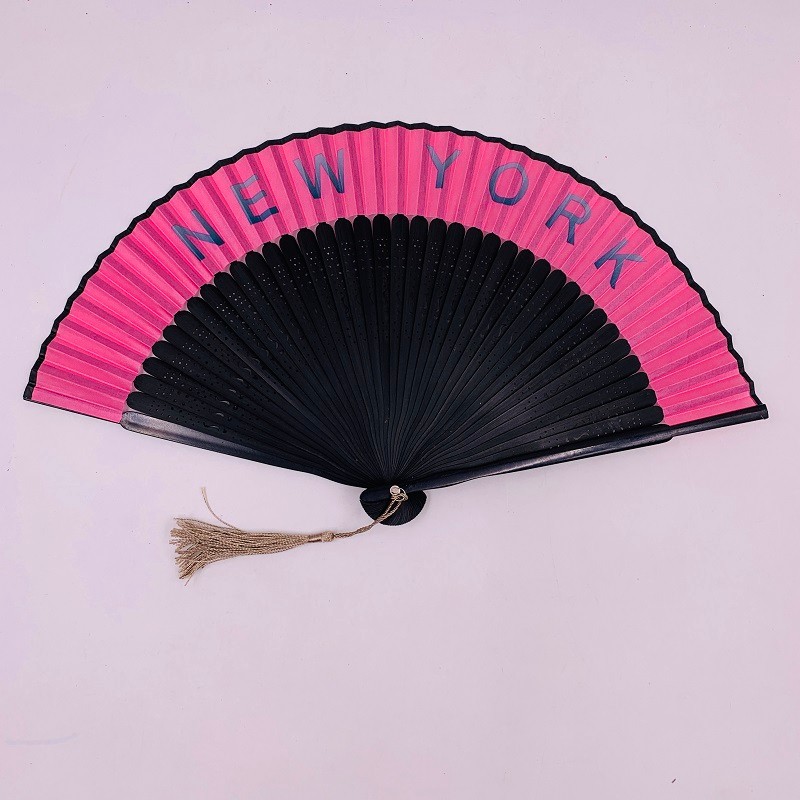 扇子欧美风 竹扇定制折扇网红扇广告扇镂空扇骨烤漆边扇详情图7