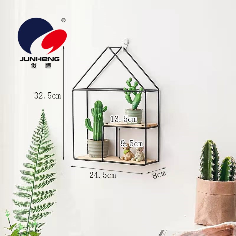 Nordic ironwork wall display rack, a creative living room storage wonder, wall-mounted study decoration rack pic 2