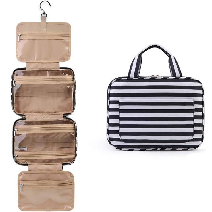 Hanging travel toiletry bag for men and women
