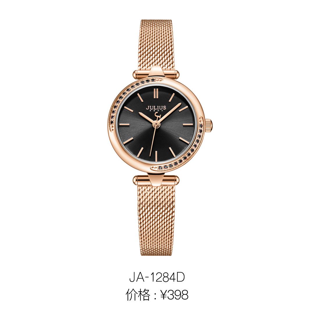 Yiwu Good Goods s Korean Version Girls' Network Ribbon Waterproof Fashionable White-collar Quartz Watch JA-1284 Application Scenario