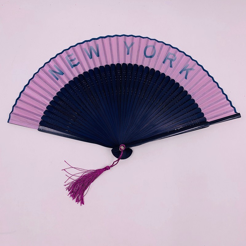 扇子欧美风 竹扇定制折扇网红扇广告扇镂空扇骨烤漆边扇详情图5