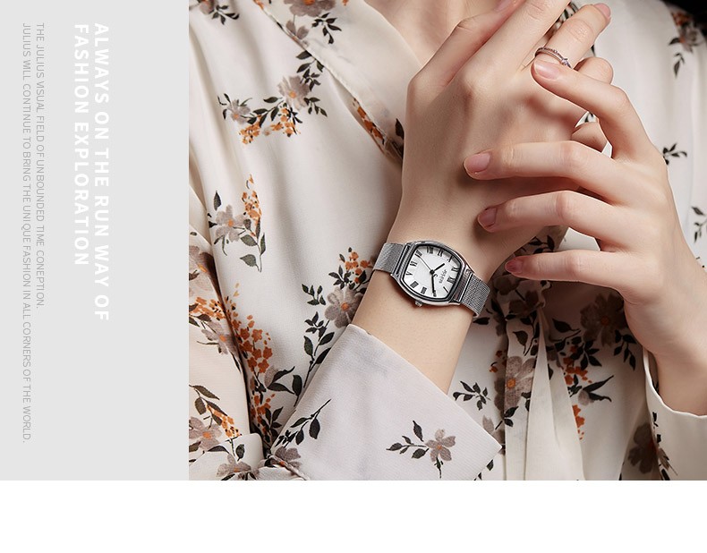 Yiwu Quality Korean Version Girls' Network Ribbon Waterproof Fashionable White-collar Quartz Watch JA-1242 detail image 6