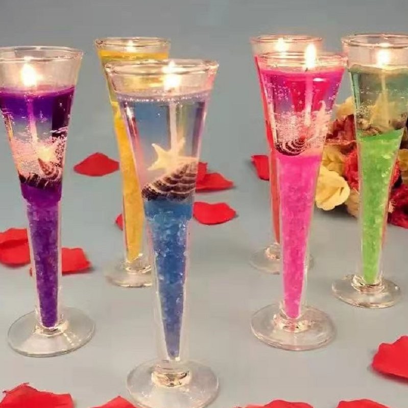 高脚杯海洋果冻蜡烛生日礼物浪漫创意蜡烛玻璃杯烛光布置情人节详情图1