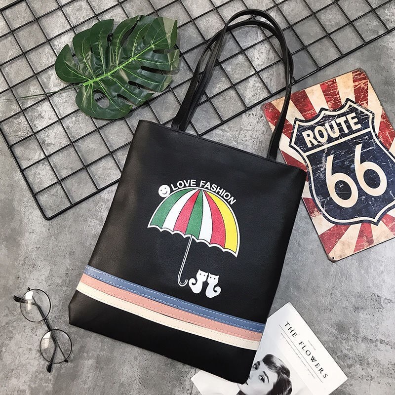 11525 简约pu单肩包女新款原宿风彩虹百搭手提包文艺简约学生详情图6