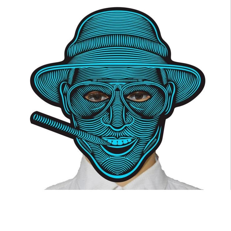 LED发光面具 面罩，LED Mask声控发光面具，抖音同款音乐发光面具详情图5