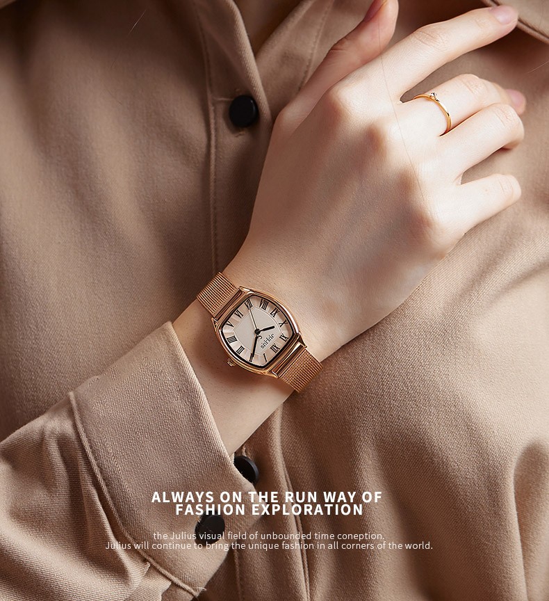 Yiwu Quality Korean Version Girls' Network Ribbon Waterproof Fashionable White-collar Quartz Watch JA-1242 detail image 2