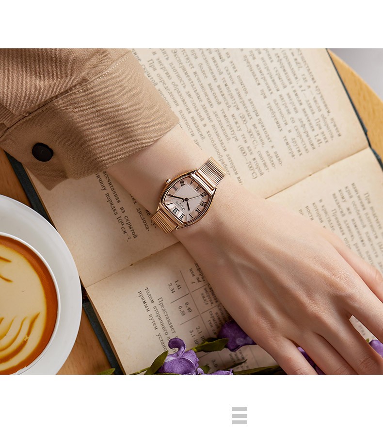 Yiwu Quality Korean Version Girls' Network Ribbon Waterproof Fashionable White-collar Quartz Watch JA-1242 detail image 4