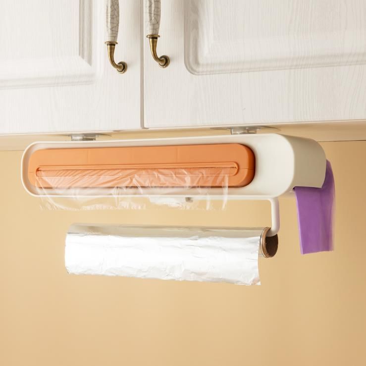 Kitchen 3-in-1 plastic wrap cutter Garbage bag Storage Plastic Wrap storage Kitchen paper towels storage
