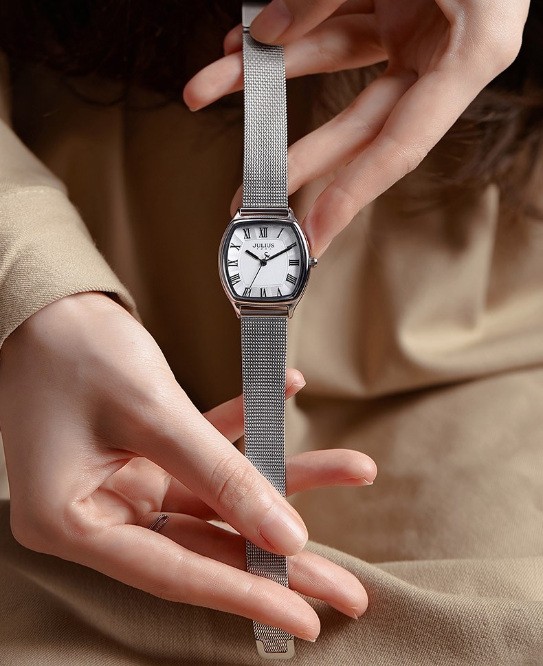 Yiwu Quality Korean Version Girls' Network Ribbon Waterproof Fashionable White-collar Quartz Watch JA-1242 detail image 7