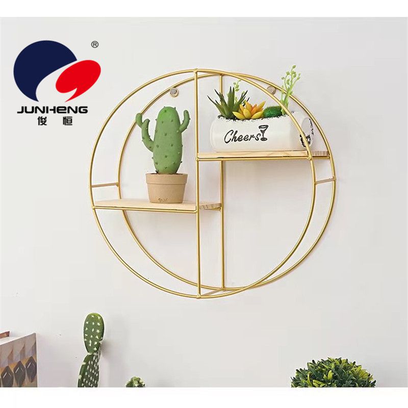 Creative perforation-free wall decoration Hook bedroom wall iron shelf wall decoration