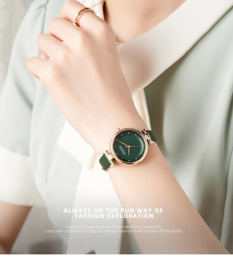 Yiwu Quality Korean version female leather strap waterproof fashionable white-collar quartz Watch JA-1313 pic 2