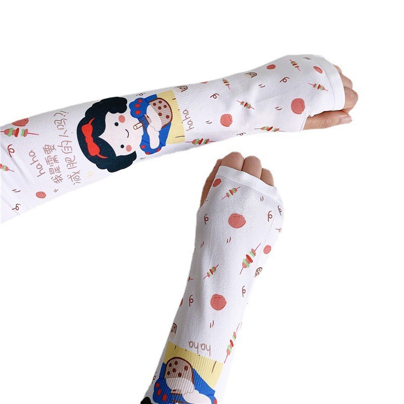 夏季薄款防晒袖套女防蚊卡通网红冰袖百搭可爱ins冰丝手袖护臂潮详情图10