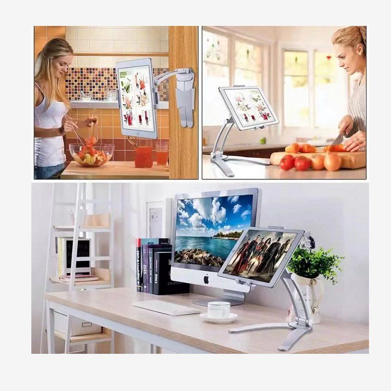 Stainless steel kitchen microwave storage rack without drilling, wall-mounted oven rack, wall-mounted seasoning storage bracket