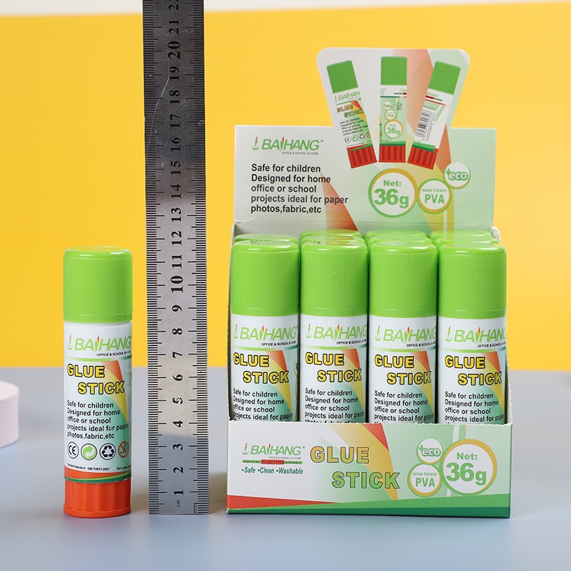 Baihang Stationery solid glue is environmentally friendly, non-toxic, highly adhesive, green and classic detail image 5