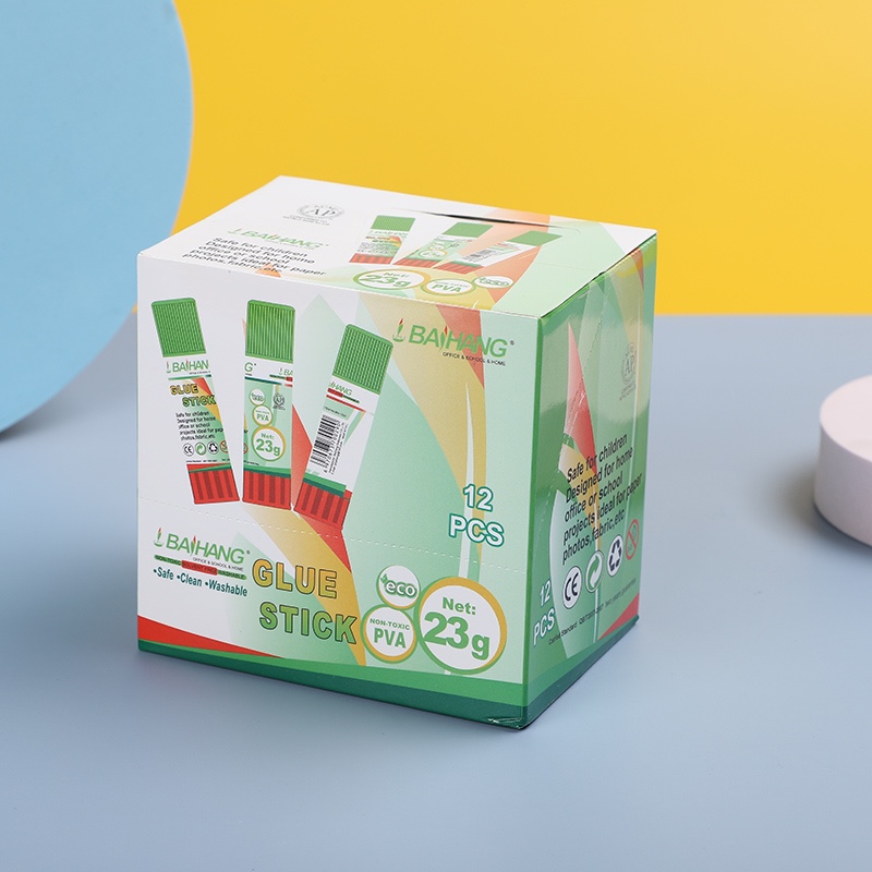 Baihang Stationery solid glue is environmentally friendly, non-toxic, highly adhesive, green and classic detail image 14