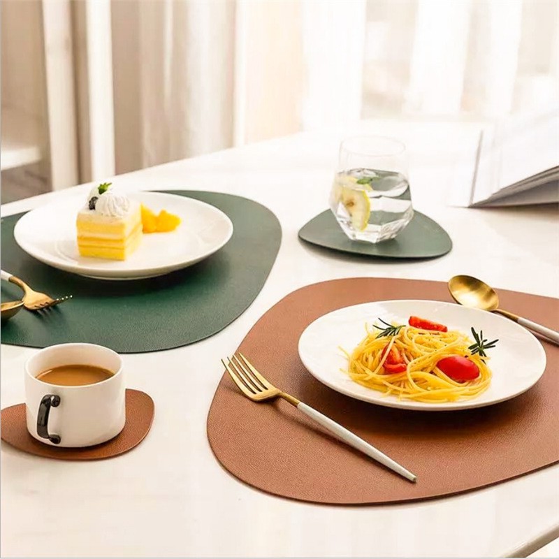 New PU leather placemats and coasters detail image 3