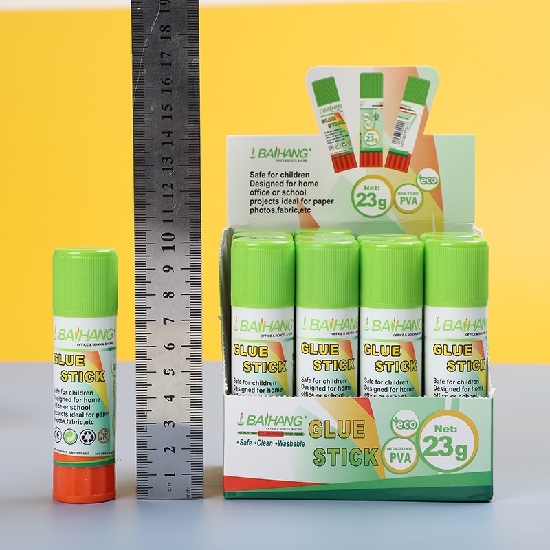 Baihang Stationery solid glue is environmentally friendly, non-toxic, highly adhesive, green and classic detail image 6