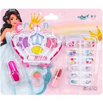 卡通皇冠眼影饰品女孩彩妆玩具可水洗水溶性指甲油套装儿童化妆品