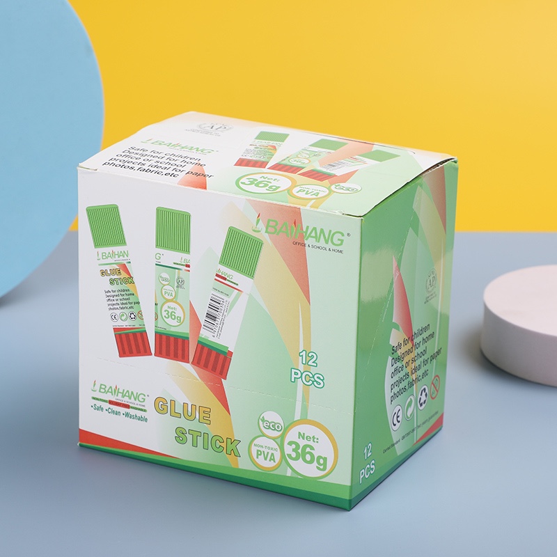Baihang Stationery solid glue is environmentally friendly, non-toxic, highly adhesive, green and classic detail image 18