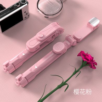 新款XT10S三脚架 手机美颜补光灯直播桌面支架 蓝牙白底实物图