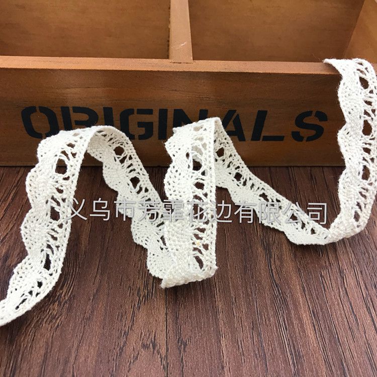 Factory direct sales of 1.8 cm cotton thread water-soluble milk silk polyester lace clothing, accessories, handicrafts and other suitable accessories Specification image