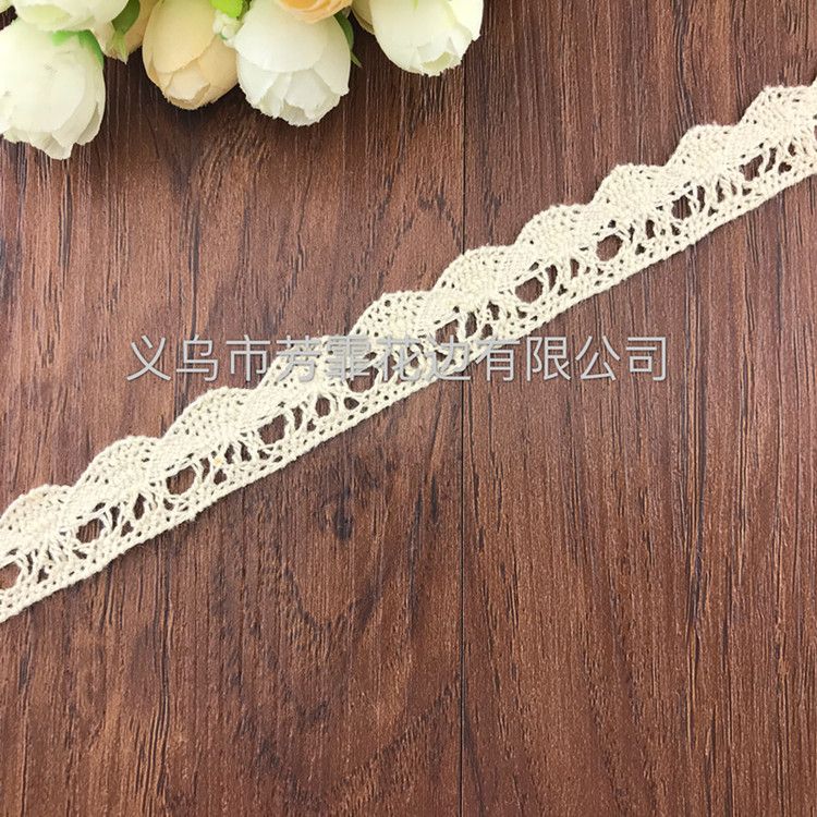 Factory direct sales of 1.8 cm cotton thread water-soluble milk silk polyester lace clothing, accessories, handicrafts and other suitable accessories details Picture