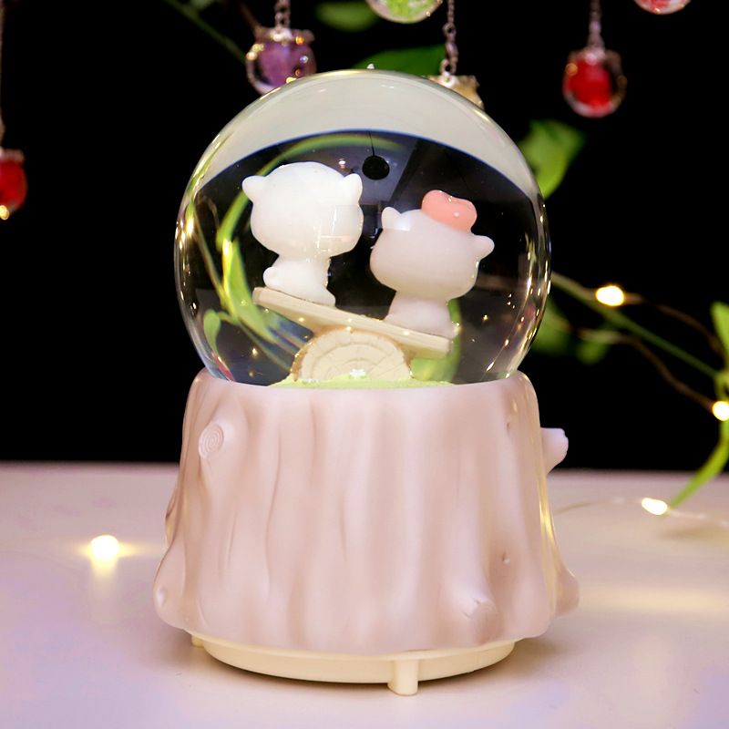 Jam Jam Cat crystal Ball Music box Girl music box best friend children Lovers girlfriend birthday Christmas present Item Picture