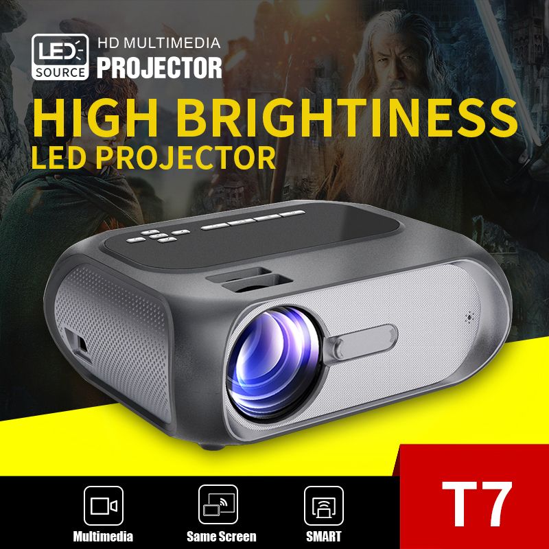 PINYA T7  Android Mini Projector HD Proyector WIFI LCD Led Projector Home Cinema Support 3D/USB/HD/VGA