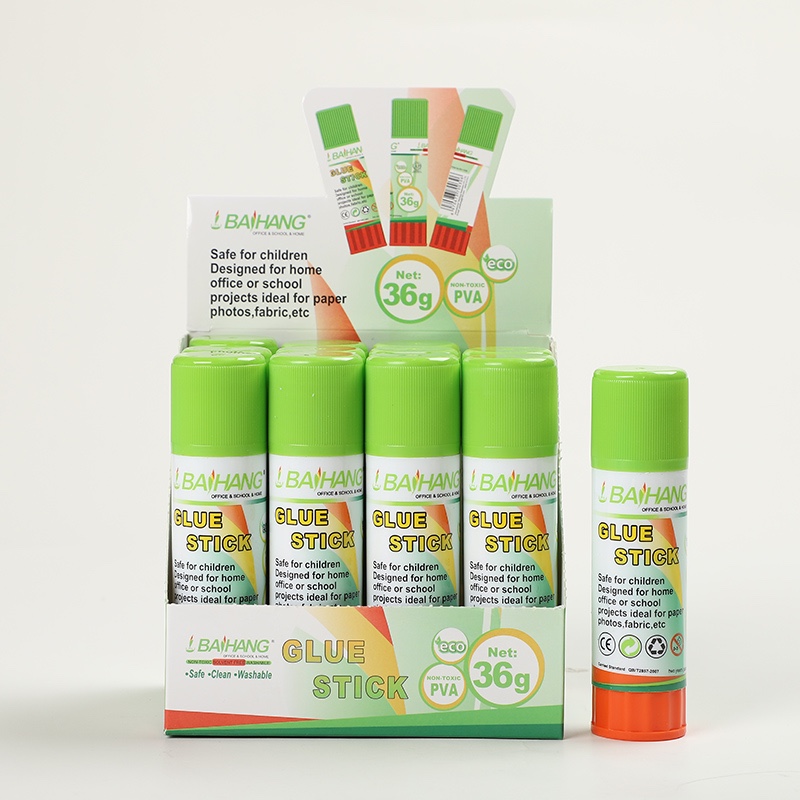 Baihang Stationery solid glue is environmentally friendly, non-toxic, highly adhesive, green and classic detail image 8