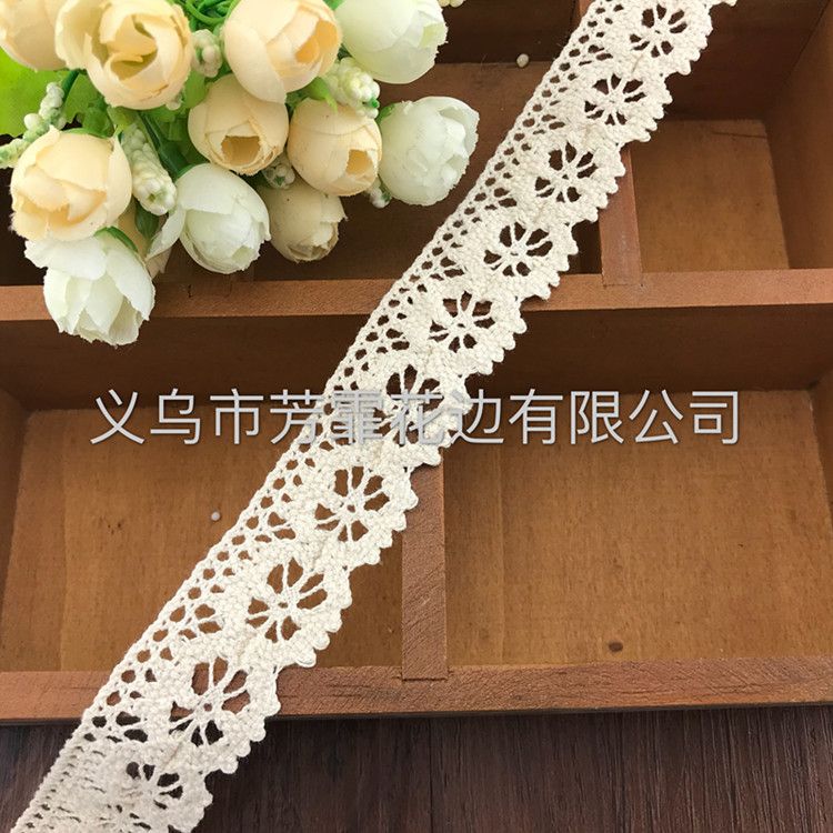 Factory direct sales: 3 cm cotton thread lace, milk silk polyester embroidery lace, suitable accessories for clothing, accessories and handicrafts Application Scenario